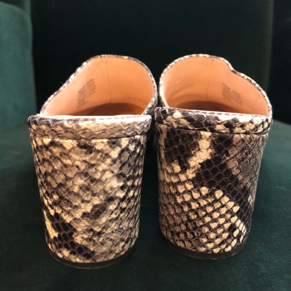 J Crew High block-heel mules in faux snakeskin - Picture 5 of 8